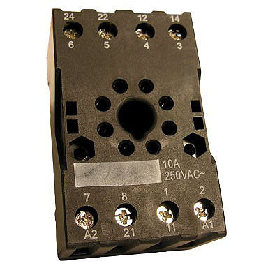 Octal Relay Socket, DIN rail or surface mounting