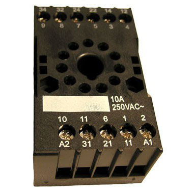 11 Pin Relay Socket, DIN rail or surface mounting
